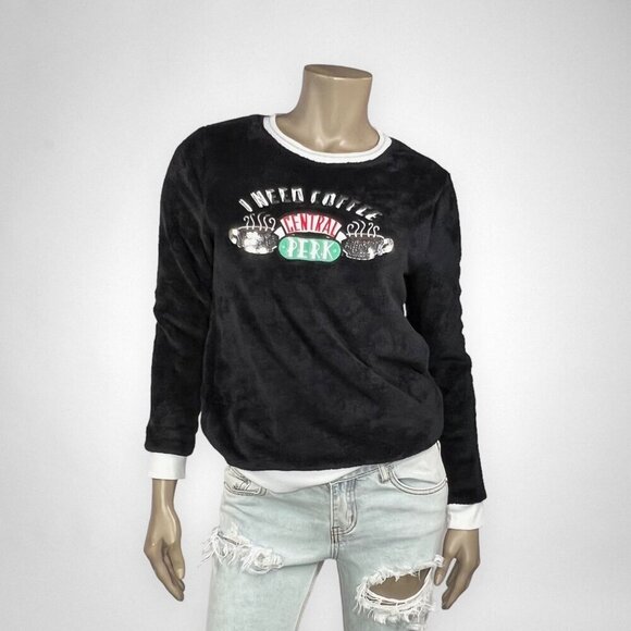 FRIENDS XS‎ Black Sweater I need Coffee Fall TV - Picture 1 of 9